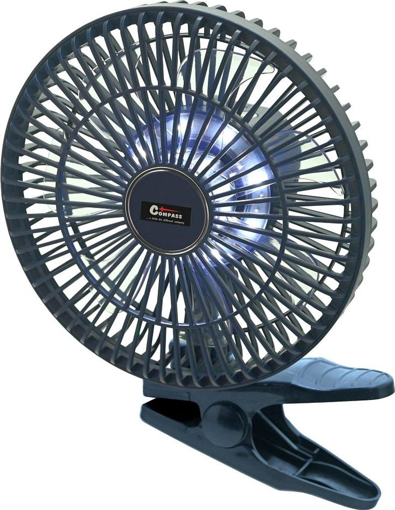 SILENT Ventilator 210mm Akku 2000mAh mit Clipbeleuchtung