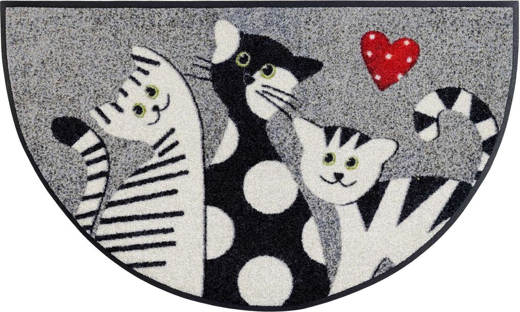 wash+dry Schmutzfangmatte Round Cat Trio - 50 x 85 cm