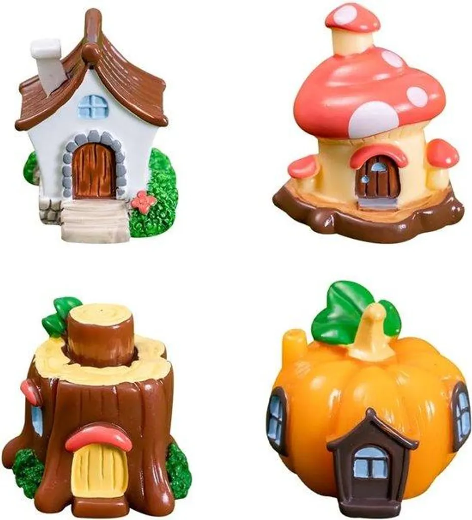 Figurines de jardin en résine résistante lot de 4 décorations de luxe