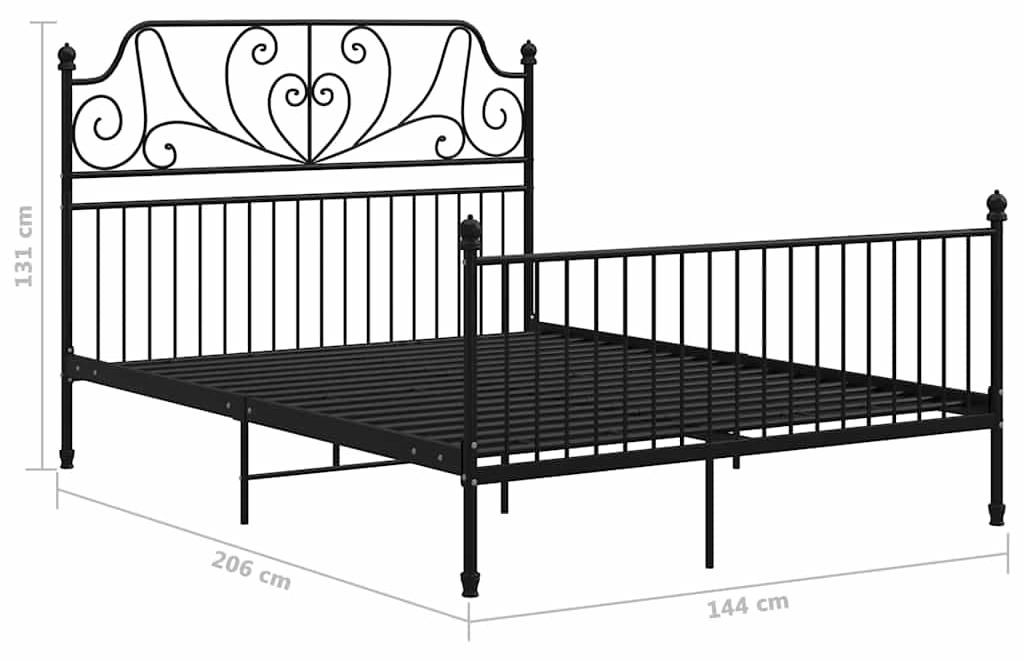 vidaXL Posteľný rošt Black Metal 140x200 cm Obrázok produktu 