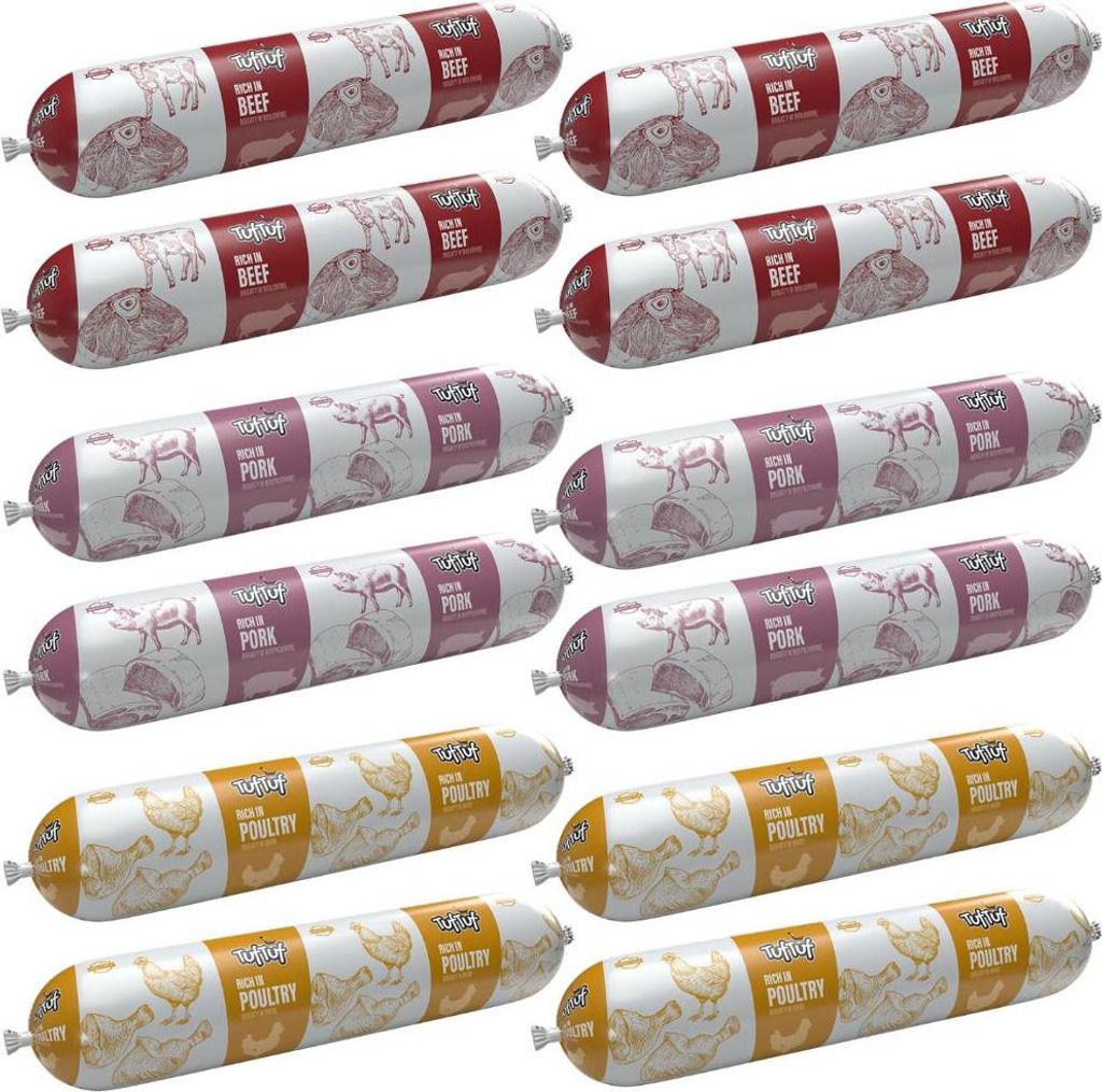 TufTuf | Hundefutter Geschmacksmix - Nassfutter Set 12x900g Produktbild 