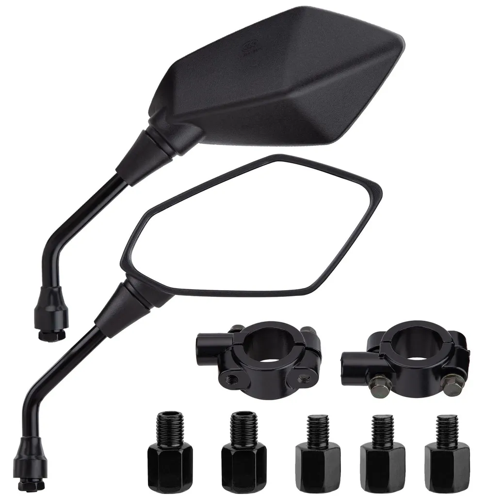 Rétroviseurs Moto Orientables avec Filetages à Droite et Inversé M8/M10