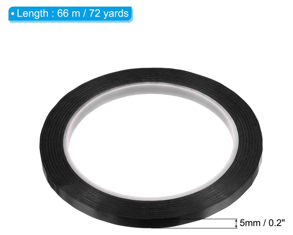 5mmx66m Feine Linien Klebeband Schwarz, 3 Rollen PET Klebestreifen Selbstklebend Dš¹nnes Zierstreifen, Whiteboard Klebeband Wasserdicht Gitter Ma...