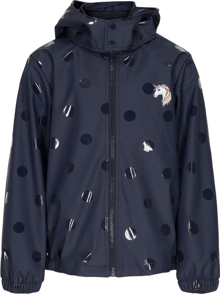 Equipage Kinder Regenjacke Holly Navy Blue mit Einhorn Aufdruck, Größe:92