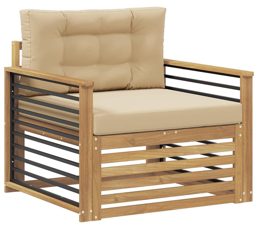 “2026 Modern“ Weiß und Beige Outdoor-Sofa Polyester Weiß und Beige - Designermöbel 55859 - Gartensofas