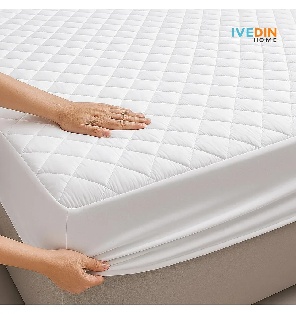 Protège-matelas Respirant avec Maintien 4 Points - Coton-Poly Douceur - 2