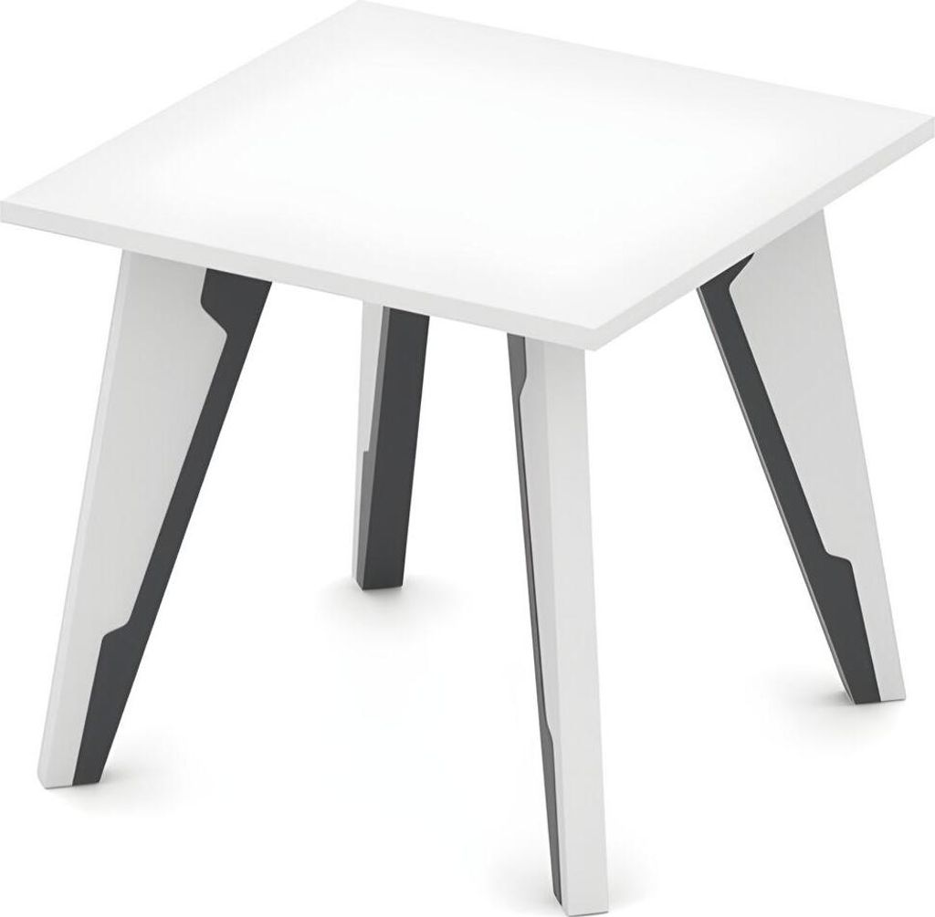 Couchtisch Beistelltisch Quadratisch Holz Arbeitszimmer Weiß - Schwarz