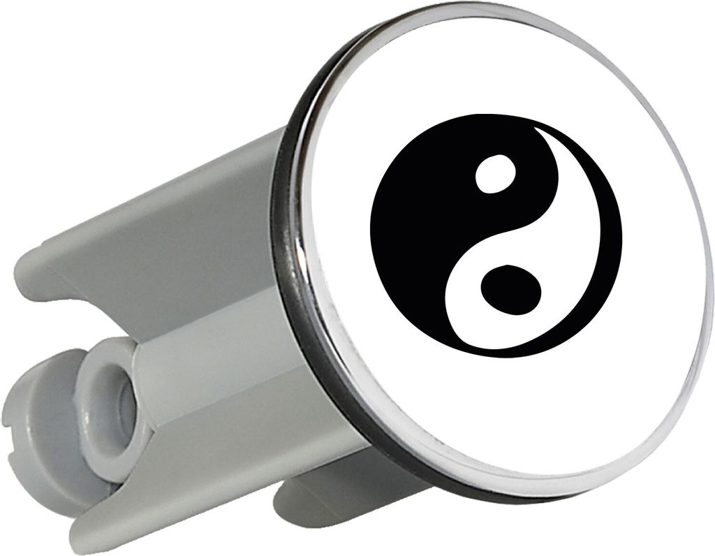 Huuraa Waschbeckenstöpsel Yin und Yang Taoismus 4cm höhenverstellbar Abflussstopfen Geschenkidee