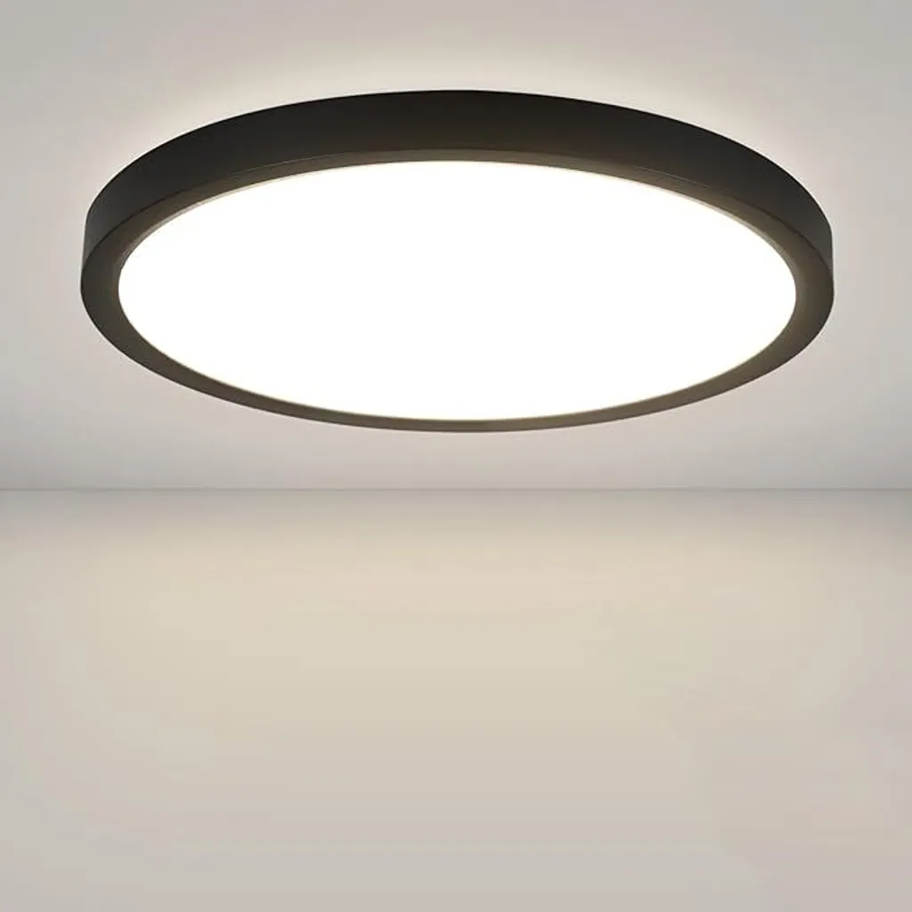 ZMH Lampada LED Ufficio 18W: Plafoniera Nera Professionale 4000K