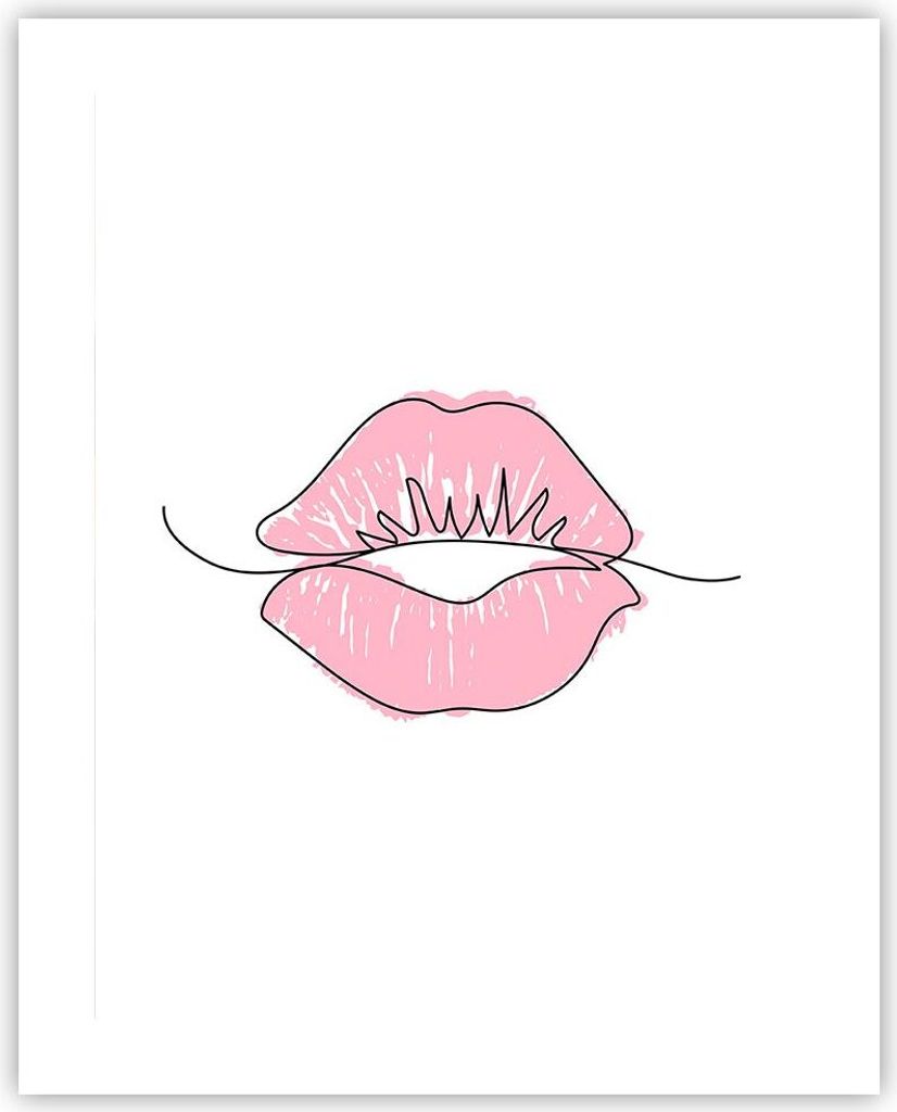 Poster - Poster ohne Rahmen - Mund Bild Modern - 40x50 cm - Produktbild 