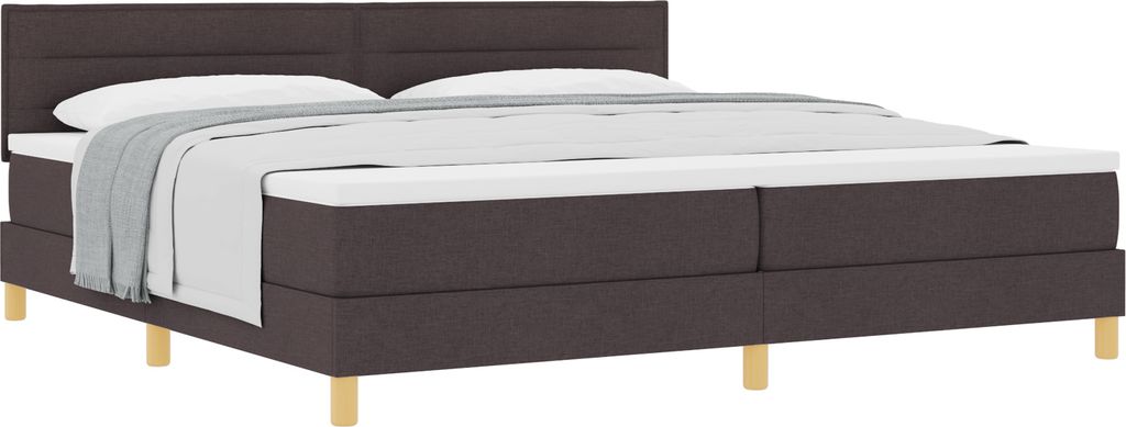 Best Möbel Bettrahmen, Boxspringbett mit Matratze Dunkelbraun 200x200 cm Stoff - Klassische Betten CL79135