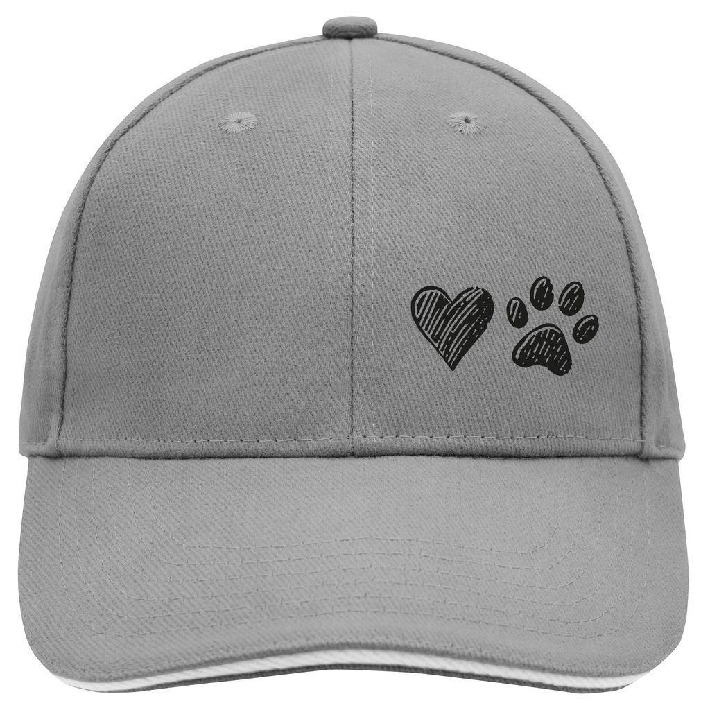 Huuraa Cappy Mütze Herz Tapse Dark Grey/White Baumwolle 6-Panel Kappe Geschenkidee