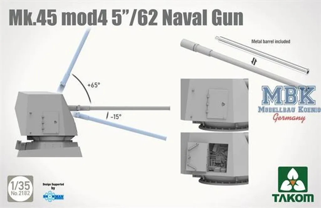 Réplique Canon Naval Mk.45 Mod.4 TAK2182 : Détails Précis 5''/62 - 3