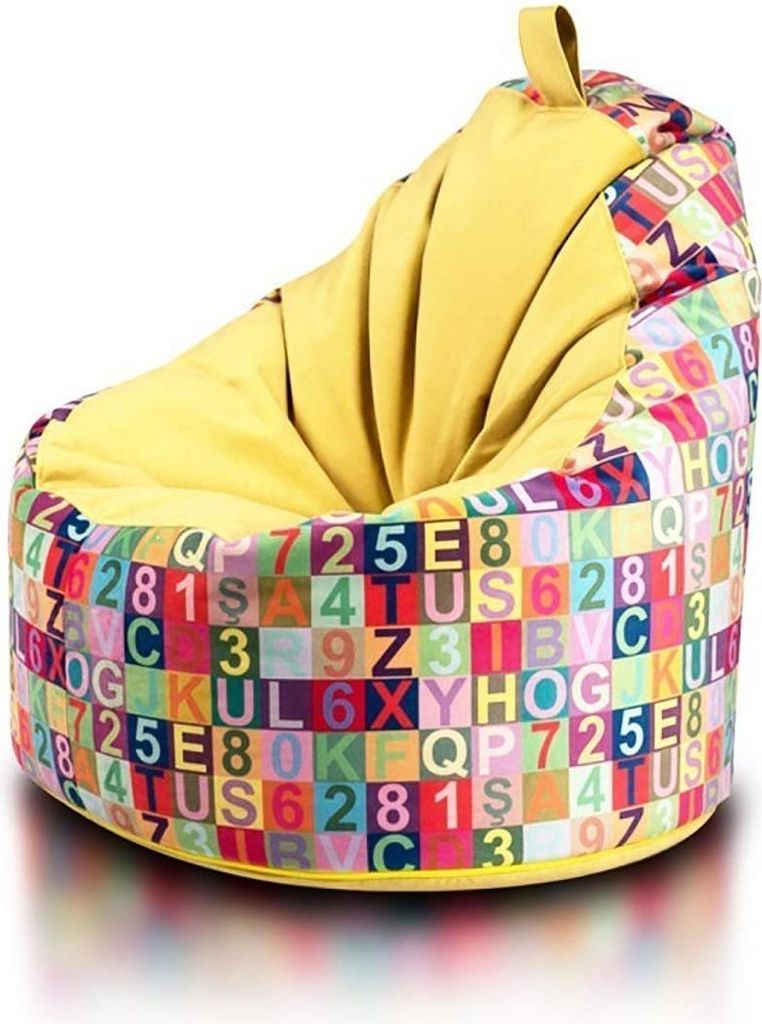 Ecopuf - Sitzsack Bean Bag, aus Samt, 70 x 75 cm - Yoko Modern Gelb A28