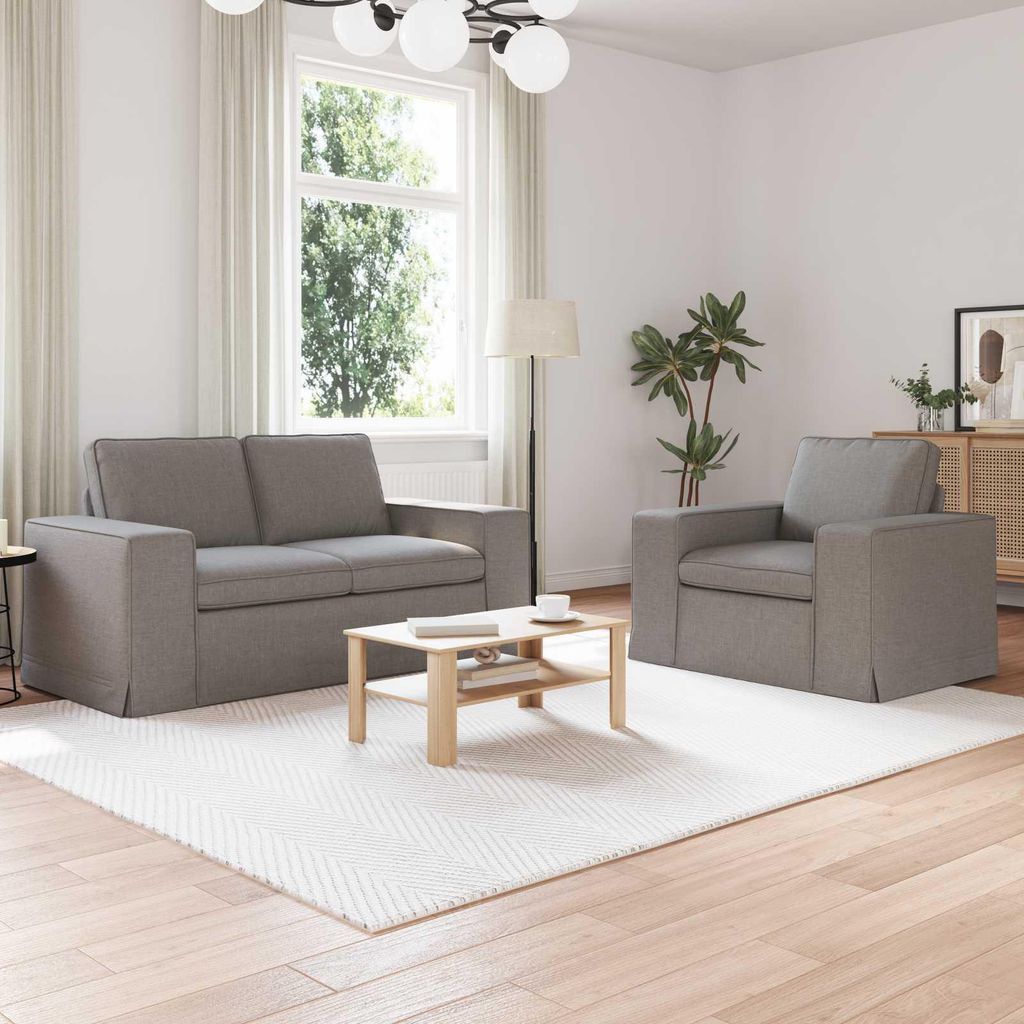 "WINTER SALE"2-Sitzer Sofa Couch 120cm - 2 pcs - elegantes Design - Doppelsofa - Couch - Taupe Metall DE439789 - Klassische Sofas