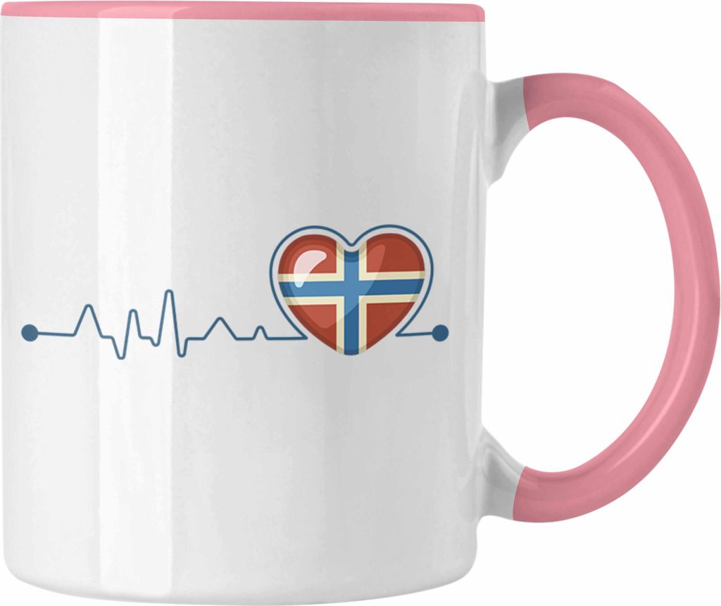 Trendation - Norwegen Geschenke Tasse Flagge Nordkap Elch Produktbild 