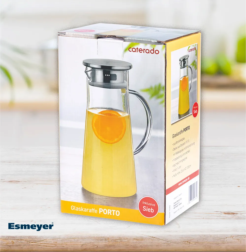 Caraffa Esmeyer Porto 410-927 1l in Vetro Borosilicato - Design Elegante
