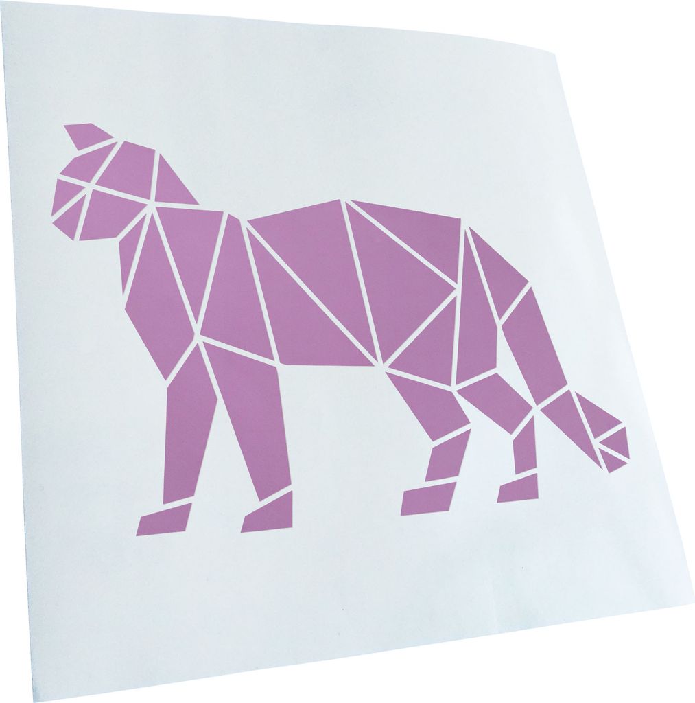 Kiwistar - Autoaufkleber - Papierfalten Katze - Flieder - 50x34cm - Aufkleber für Auto, Laptop, Fahrrad, LKW, Motorrad mehrfarbig JDM Decal Racing