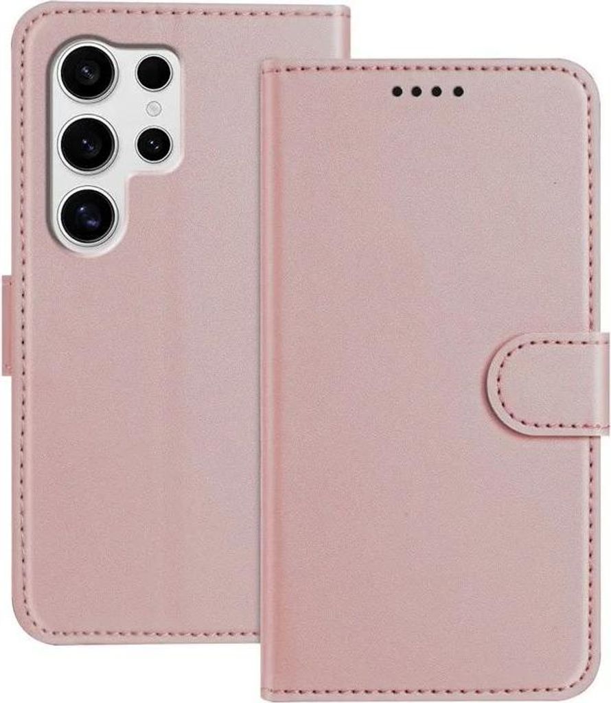 Hülle für Samsung Galaxy S25 Ultra - Phonesta Smooth Skin Book Wallet Klapphülle mit abnehmbarer Kordel - Roségold