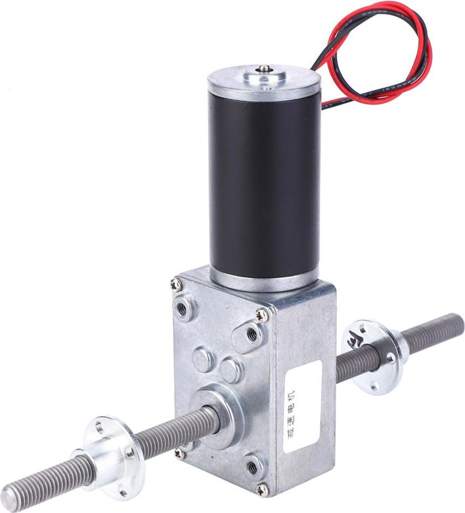 Schneckengetriebemotor mit zwei rechtsdrehenden Wellen, koaxialem M8-Gewinde, Drehzahlreduzierung 2345, Motor mit Flansch (Untersetzungsverhältnis...