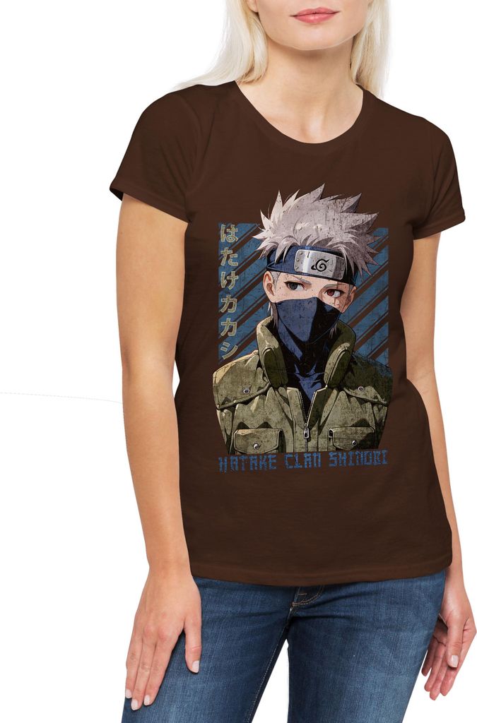 Urban Backwoods Hatake Clan, Damen T-Shirt, Farbe: Braun, Größe: M