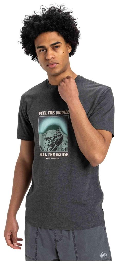 Quiksilver Feel The Outside Kurzarm-t-shirt Grau S Mann Grau S