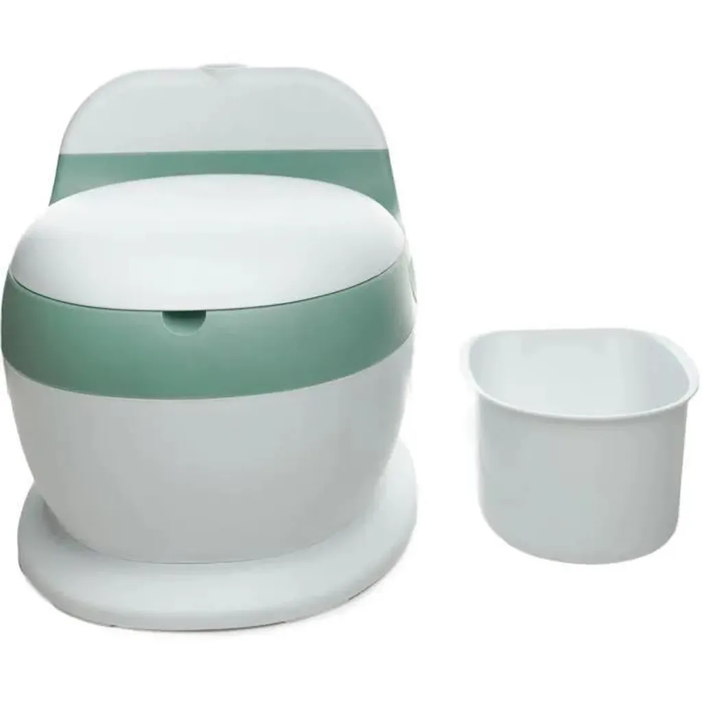 Mini-toilettes Bébé avec Chasse d'Eau Sonore Thermobaby Vert Sauge Stable - 9