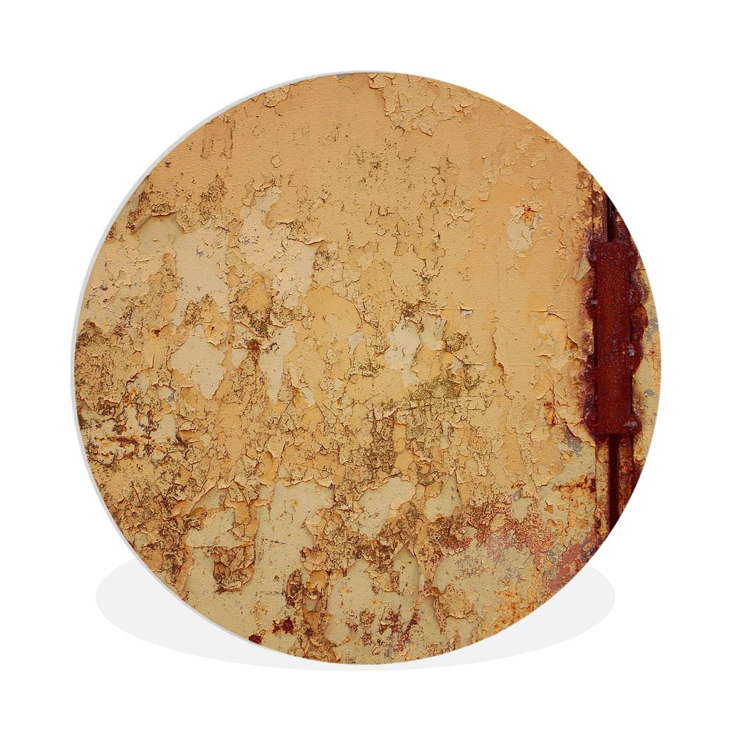 MuchoWow Rundes Wandbild - Runde Bilder Industriell - Rost - Stahl - Eisen Ø 90 cm Kreis Wanddekoration Kunststoff - Wandkreis - Wandschmuck - W...