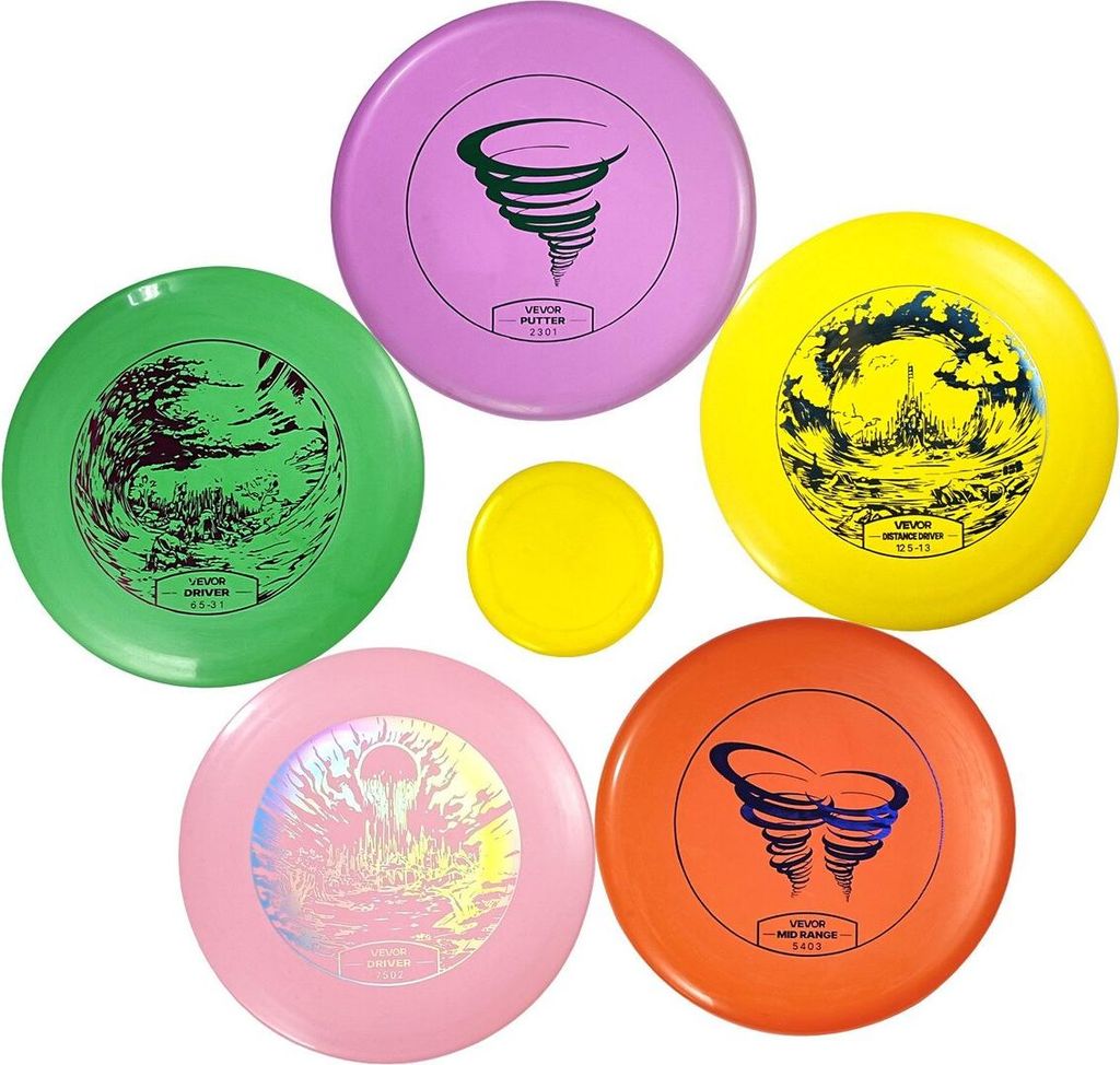 Disc-Golf-Set, 5 Stück Flying Discs für Anfänger, Disc-Golf-Starter-Set für Ganzkörper-Krafttraining, mit Putter, Mid-Range, Driver, Mini-Mark...