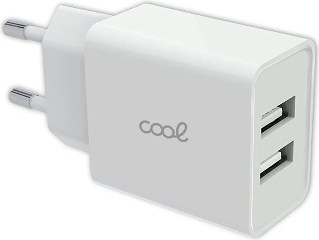 Cool Caricabatterie USB 2.4A Doppio Trasparente - Alimentatore Muro 12W