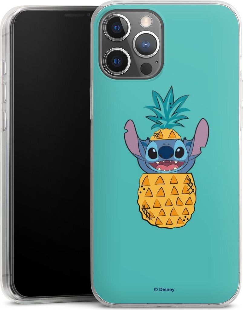 DeinDesign Slim Hülle für Apple iPhone 12 Pro Max Silikon Case Ultra Dünn Handyhülle Ananas Disney Lilo & Stitch