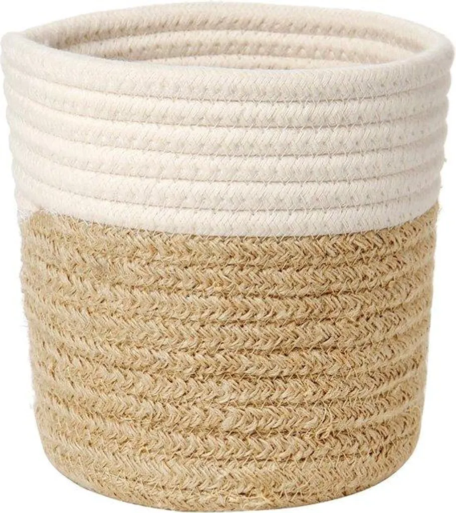 Panier en coton tressé 15x15 cm - Cache-pot souple et robuste fait main
