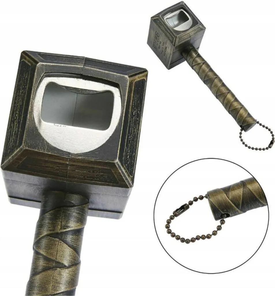 Aimant en argent Mjolnir - Puissant Magnet Marteau de Thor Décoratif