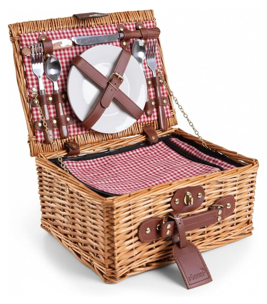 Kit de picnic para 2 personas, color rojo, con Imagen del producto 