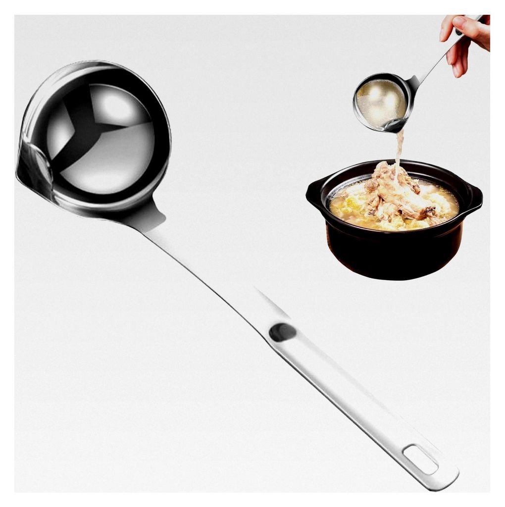 Ölfilterlöffel aus Edelstahl, Küchenutensil, Mehrzweck-Fettabscheider, Lebensmittelqualität für Zuhause und Küche
