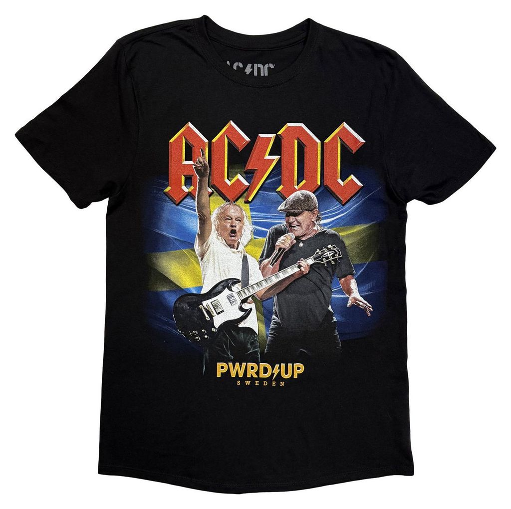 AC/DC - "PWR ́D-UP Sweden EU Tour ́25" T-Shirt für Herren/Damen Uni RO16333 (S) (Schwarz)