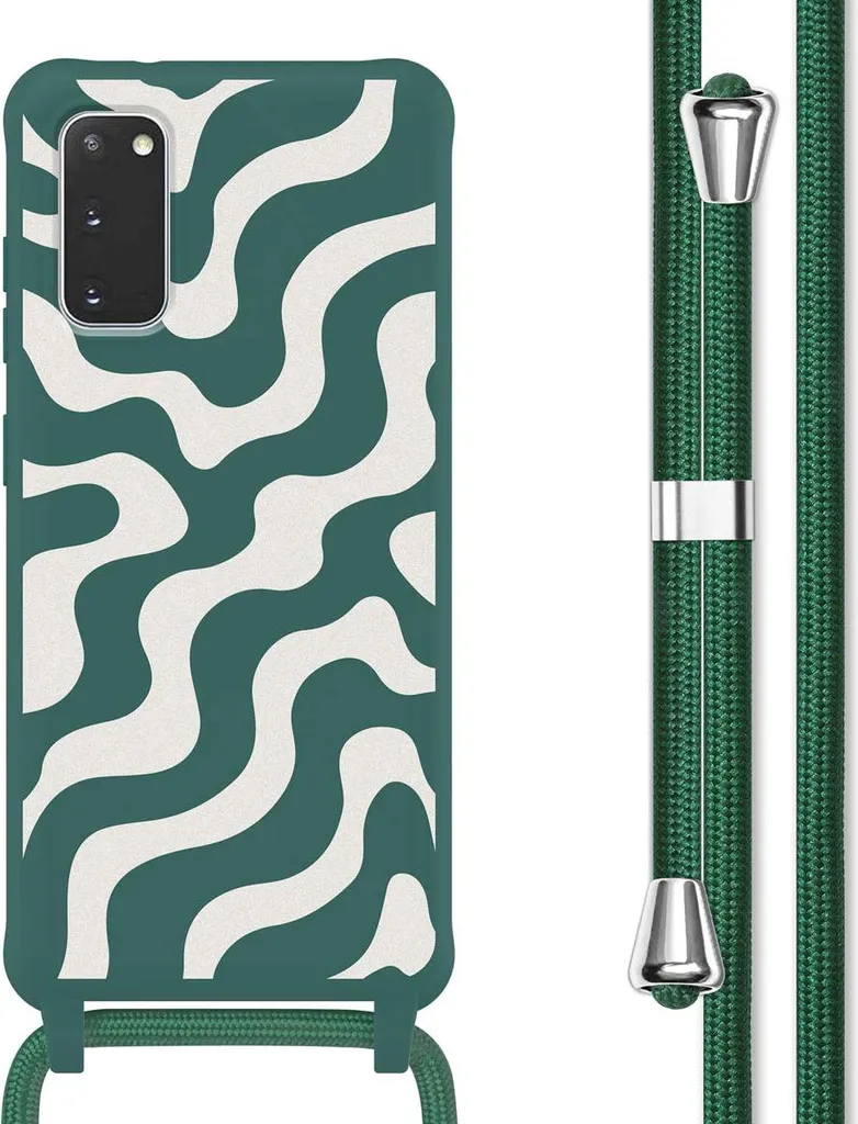 Custodia in silicone imoshion con cinturino Samsung Galaxy S20 - Petrol Green Groovy