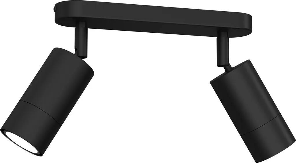 Luminaire spot cuisine et salon noir 2xGU10 Link Luminex pour zones ciblées