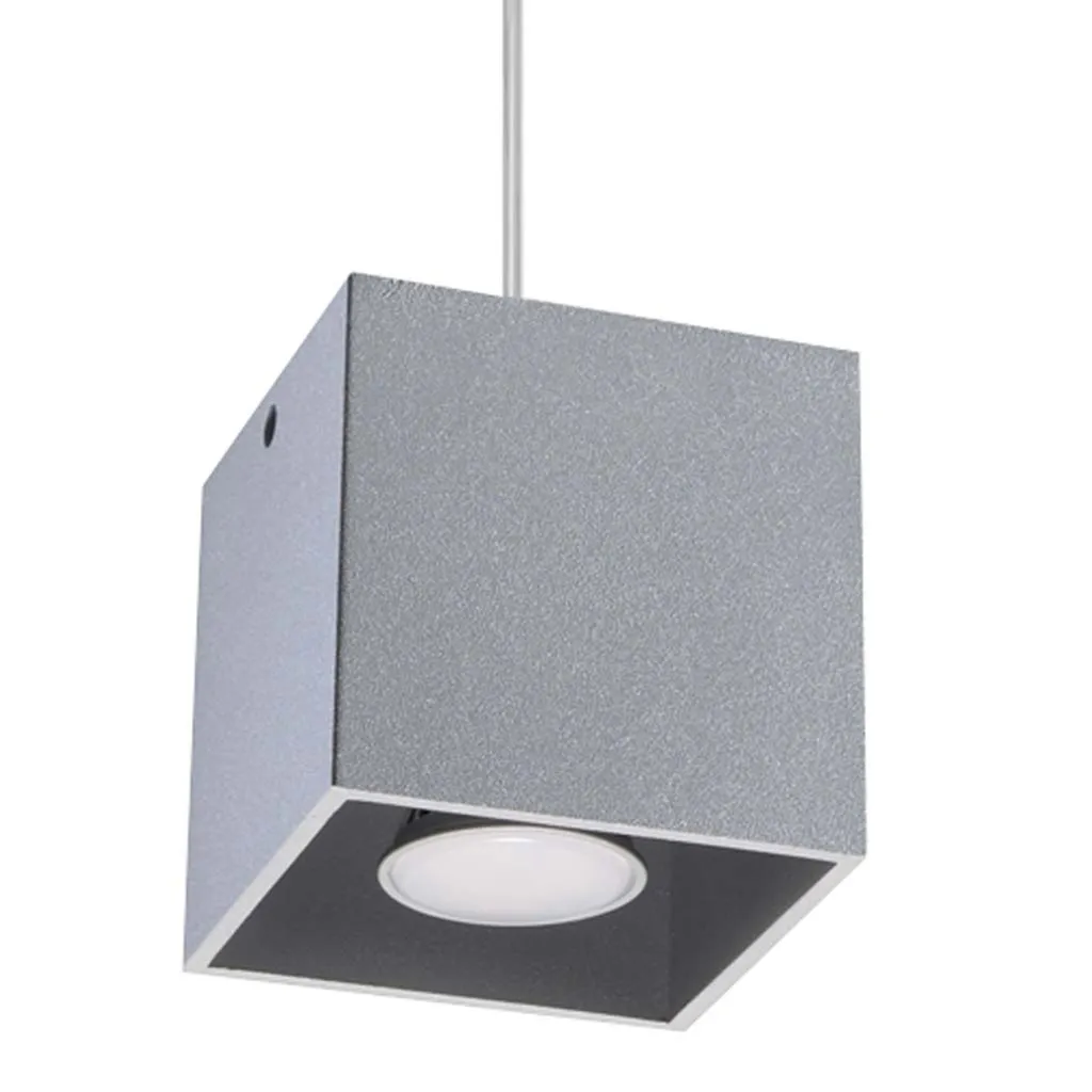 Lampada Sospensione QUAD 1 Grigia 110x10x10cm Alluminio | Sollux Lighting