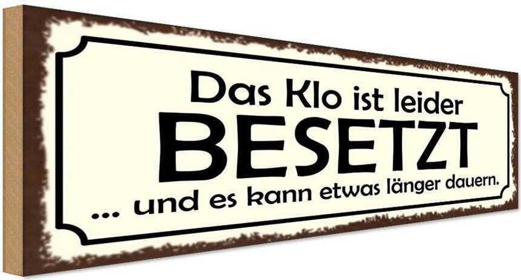vianmo Holzschild 10x27 cm Klo ist besetzt dauert länger Warnschild Hinweisschild