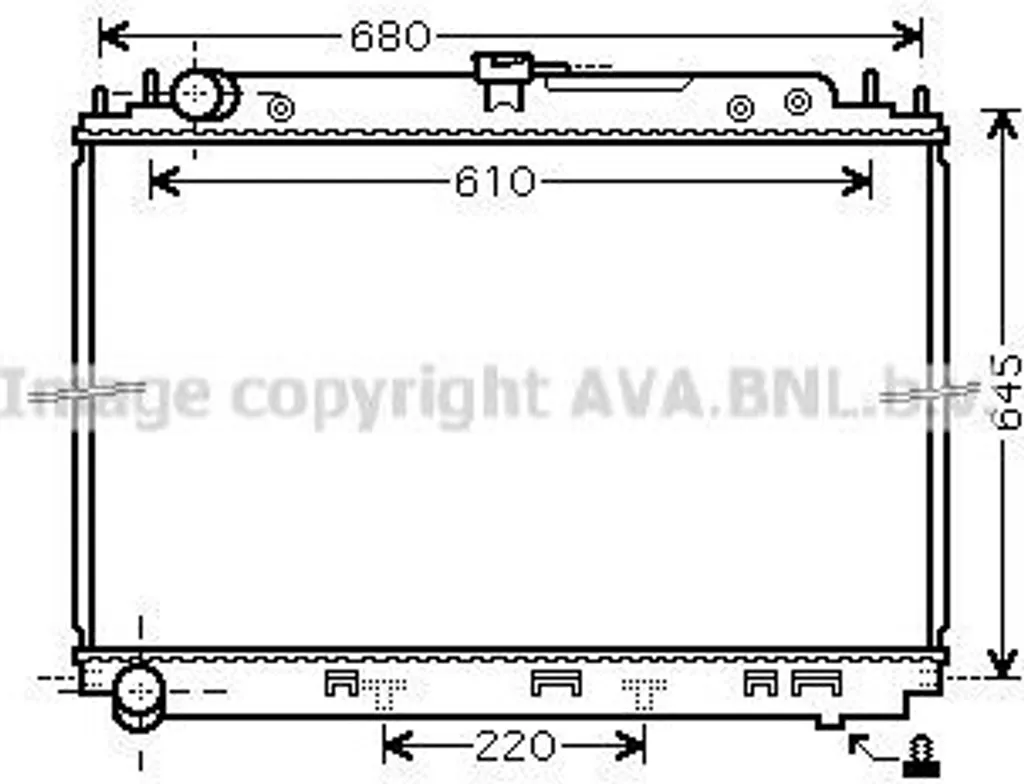 Radiateur PRASCO DNA2296 OE 21410EB00B - Haute résistance thermique