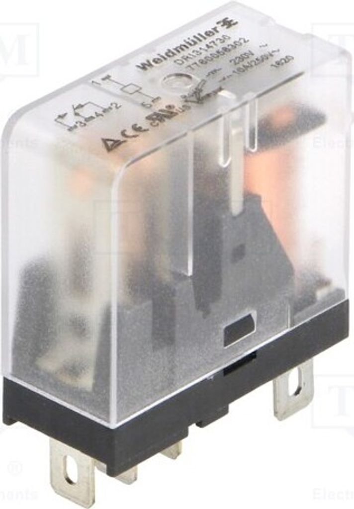 1x Relais: elektromagnetisch 10A/250VAC USpule: 230VAC 10A 7760056302 Elektromag
