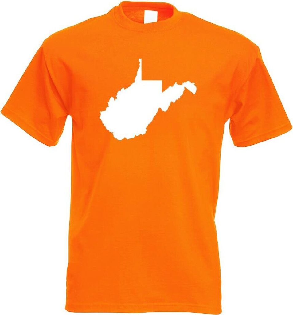 Kiwistar - T-Shirt - orange - USA - Bundesstaat - West Virginia Herren Funshirt Bedruckt Design Sprüche Spruch Motive - mit Motiv Bedruckt - Funsh...