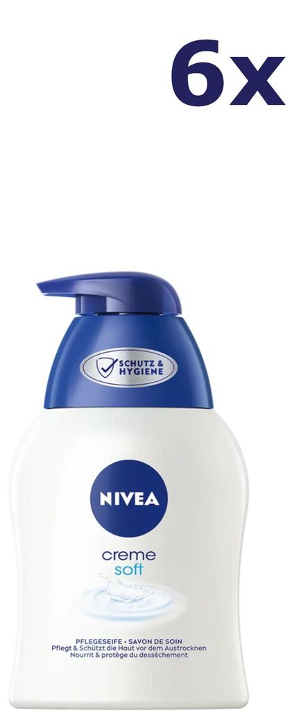 6x NIVEA Creme Soft Vloeibare Handzeep 250 ml Produktbild 