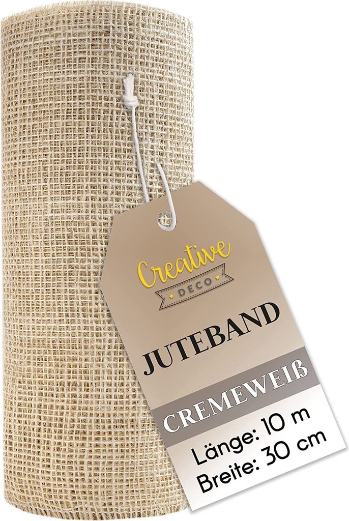 INCREWAY Natuurlijke Juteband Rood 9,9 Cm X 9 M - Rustiek & Duurzaam