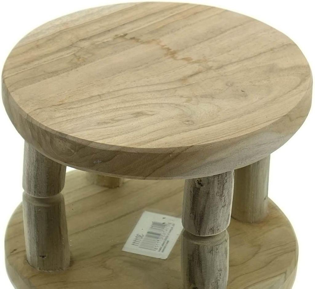 VAN DER LEEDEN Untersetzer - Platte mit 4 Beinen Natur Ø 19,5 cm - Teakholz massiv