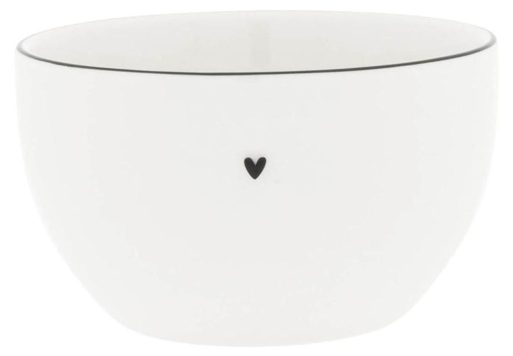 Müslischale S HEART kleines Herz D. 12cm weiß schwarz Bastion Collections