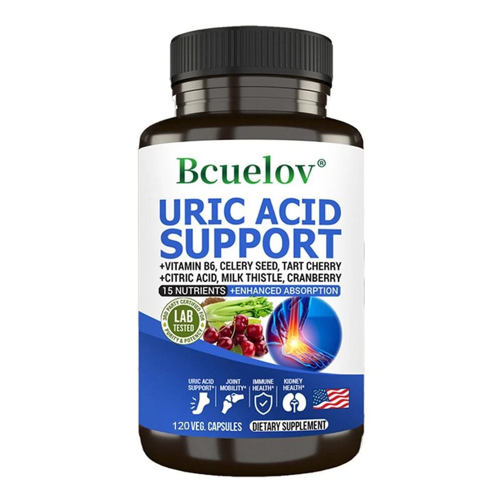 Uric Acid Support (120 Kapseln) Nahrungsergänzungsmittel, Harnwege, Harnsäure, Reinigung, Entgiftung, Nieren, Immunsystem, Gelenke