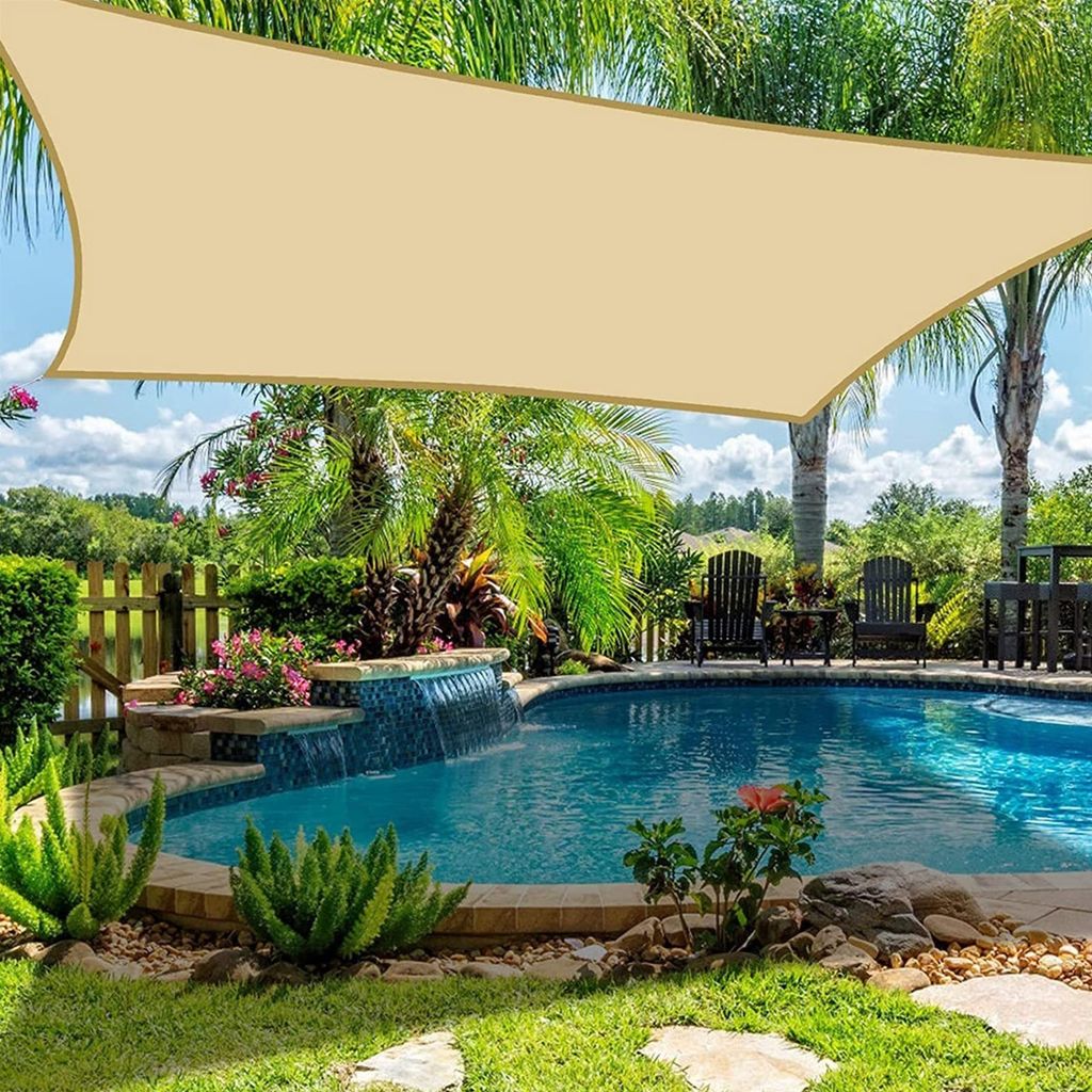 Sonnensegel 2x2m Viereckig, Beige Sonnensegel Wasserdicht