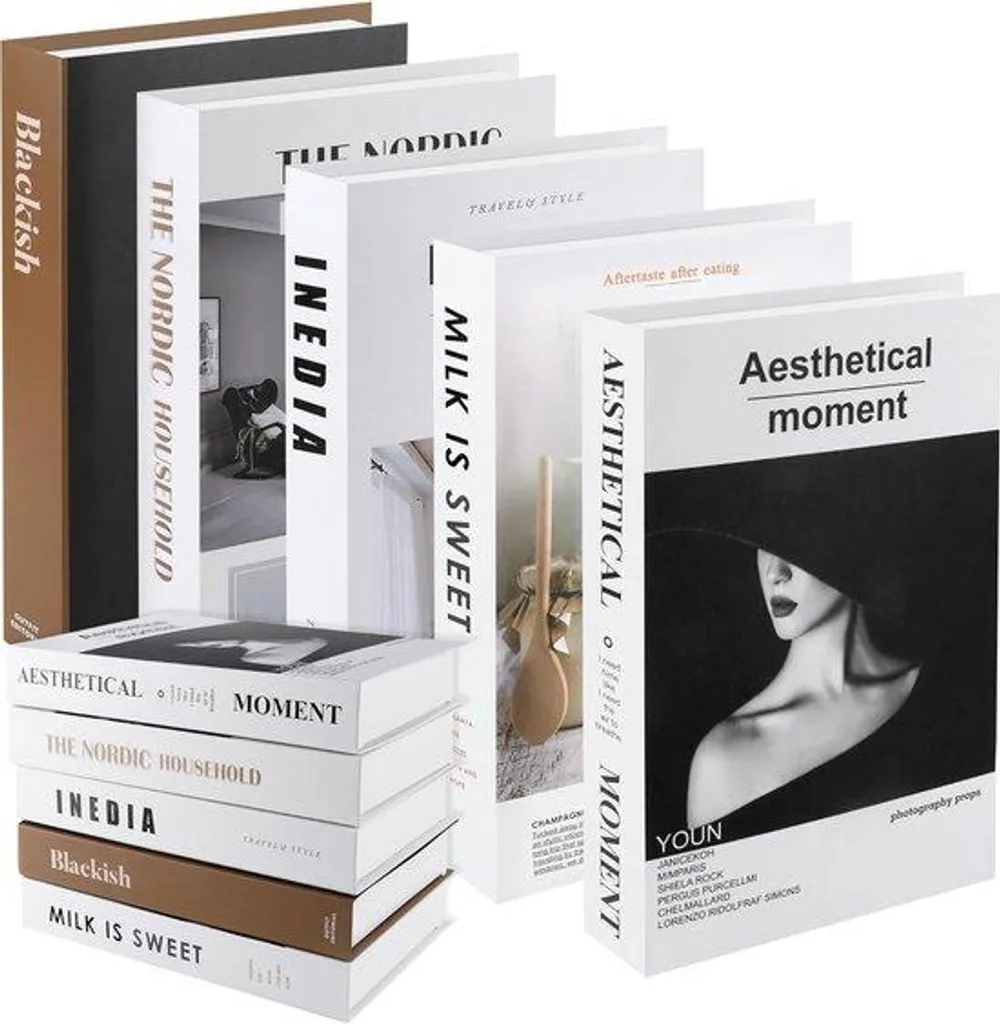 Lot de 5 livres décoratifs pour table basse - Accessoires de bureau Chic